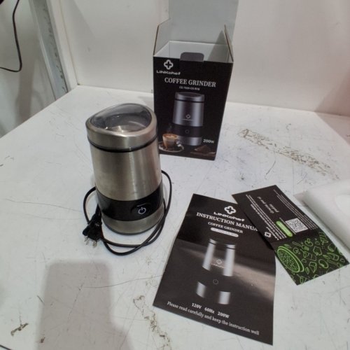 LINKCHEF ELECTRIC COFFEE/SPICE GRINDER - 60G CAPACITY - BLACK / SILVER (MODEL : CG-7020-US-WM) image 4