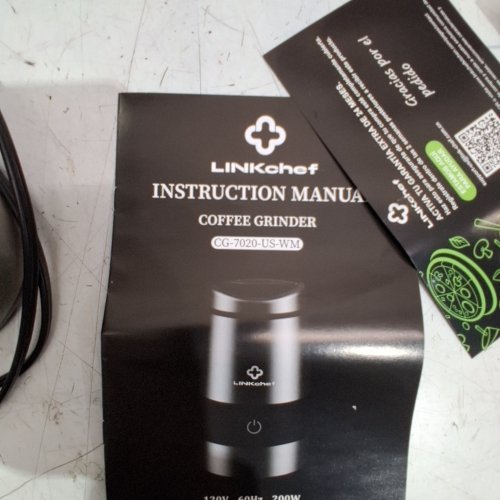 LINKCHEF ELECTRIC COFFEE/SPICE GRINDER - 60G CAPACITY - BLACK / SILVER (MODEL : CG-7020-US-WM) image 3