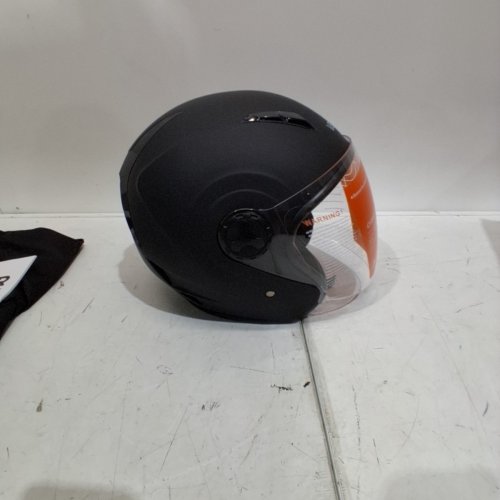 3/4 OPEN FACE CLEAR VISOR DOT APPROVED DETACHABLE LINER MOTORCYCLE HELMET - MEDIUM - BLACK (MODEL: MD-207) image 3