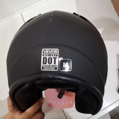 3/4 OPEN FACE CLEAR VISOR DOT APPROVED DETACHABLE LINER MOTORCYCLE HELMET - MEDIUM - BLACK (MODEL: MD-207) image 5