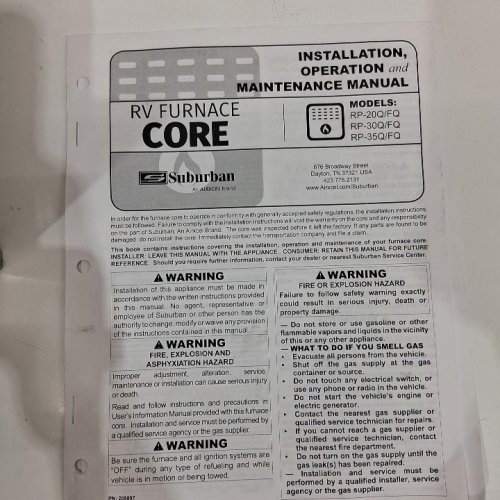 SUBURBAN RV REPLACEMENT FURNACE CORE - 35,000 BTU/HR - BLACK (MODEL: RP-35Q) image 4
