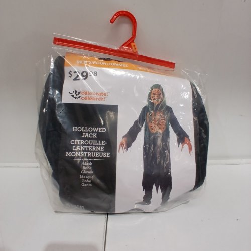 3PC MEN'S WAY TO CELEBRATE HOLLOWED JACK COSTUME - MEDIUM (32-24) - BLACK/ORANGE/GREEN (STYLE: 48663) image 2