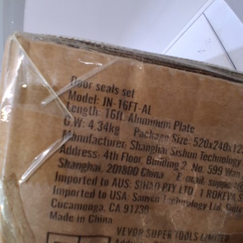 VEVOR DOOR RUBBER SEALS SET - 16FT - ALUMINUM (MODEL : JN-16FT-AL) image 4