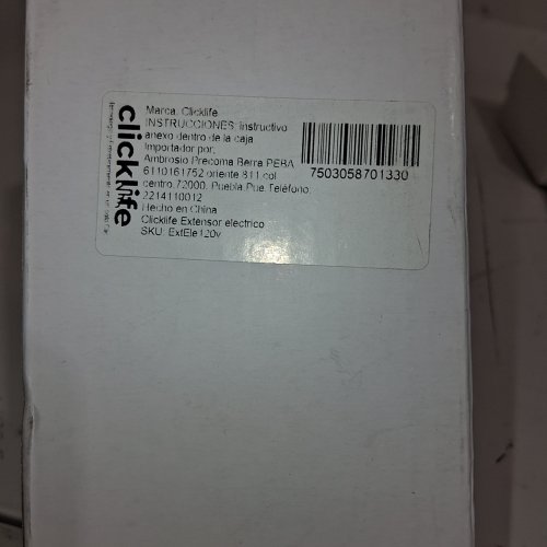 CLICKLIFE ELECTRIC EXTENSION BAR WITH USB - WHITE (ITEM: EXTELE120V) image 2