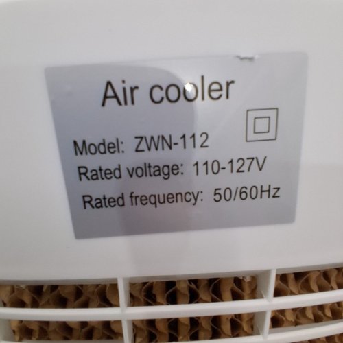 PORTABLE AIR COOLER WITH WATER TANK EVAPORATIVE COOLING - 8L - WHITE/GREY (MODEL: ZWN-112) image 10
