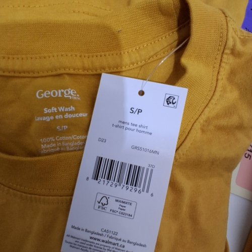 MEN'S GEORGE CREW NECK T-SHIRT - SMALL - MUSTARD YELLOW (STYLE: GRS51016MN) image 2