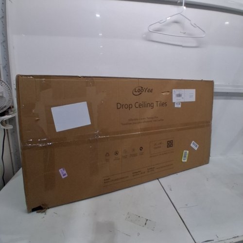 6PK LOOYEE PVC WATERPROOF SMOOTH FIRE-RATED DROP CEILING TILES/PANELS - 24" X 48" - WHITE image 2