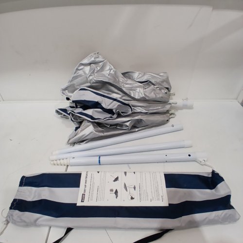OUTDOOR MASTER BEACH UMBRELLA STAND ONLY - 7.2FT - BLUE / WHITE image 3