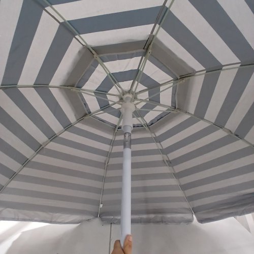 OUTDOOR MASTER BEACH UMBRELLA STAND ONLY - 7.2FT - BLUE / WHITE image 4