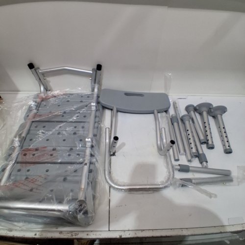 MEDLINE GUARDIAN TRANSFER BENCH WITH BACK & MICROBAN ANTIMICROBIAL TREATMENT - GREY (MODEL: G3-100KBX1) image 2