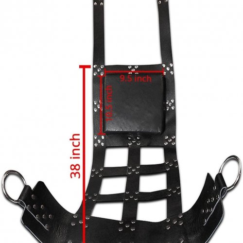 3PC REAL LEATHER HEAVY DUTY ADULT SLING SWING WITH STIRRUPS MOUNTABLE SET - BLACK image 6