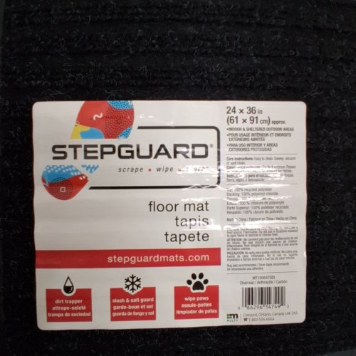 STEPGUARD HEAVY DUTY CONTOURS PARQUET DOOR MAT - 24" X 36" - CHARCOAL image 2