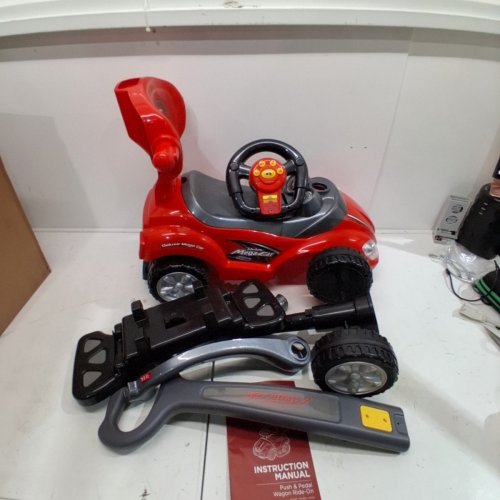 KID'S BCP 3-IN-1 DELUXE MEGA CAR RIDE-ON WAGON - 50LBS CAP. (2-6 YEAR) - RED image 3