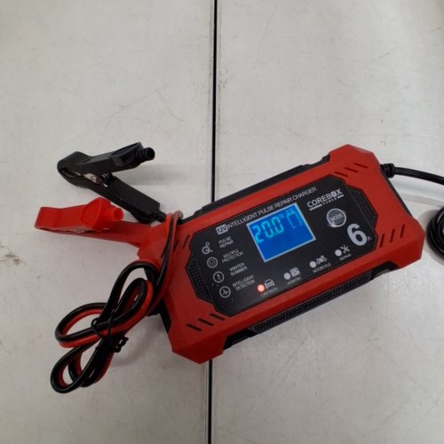 COREBOX 12V CAR BATTERY CHARGER & MAINTAINER - RED/BLACK (MODEL: H-6CS) image 2