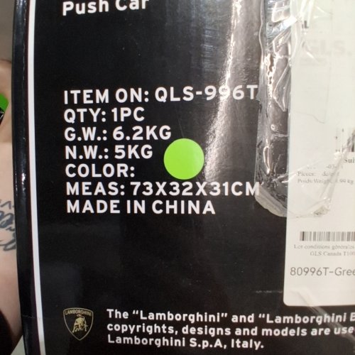 VOLTZ TOYS LCENSED LAMBORGHINI SIAN FKP 37 RIDE-ON SLIDING CAR - 1.5-5 YEAR - GREEN (MODEL: QLS-996T) image 3
