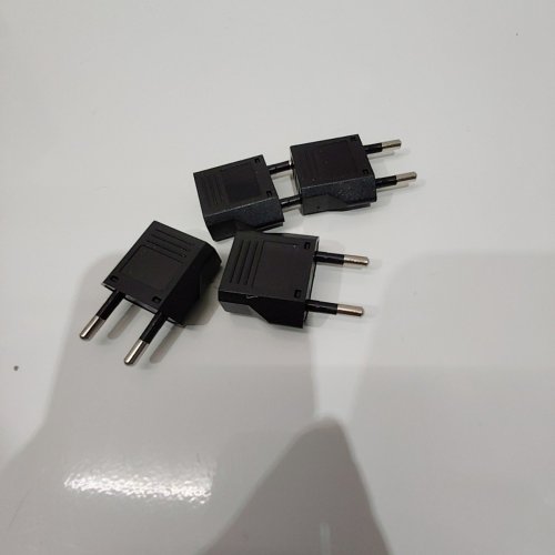 4PK US/CA TO EUROPEAN TRAVEL PLUG ADAPTER - BLACK image 2