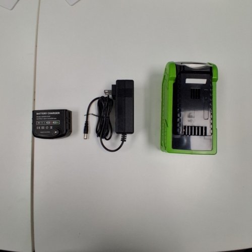 BATTERY PACK AND CHARGER FOR GREENWORKS 40v tools - 6000 MAH - GREEN AND BLACK (MODEL: GRW-40-VA) image 2