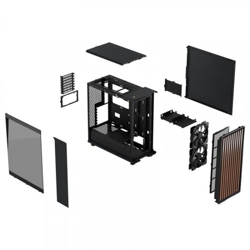 FRACTAL DESIGN NORTH MID TOWER COMPUTER CASE WITH GLASS WINDOW - CHARCOAL BLACK W/ TINTED GLASS - (MODEL: FD-C-NOR1C-02) image 2