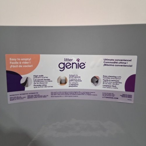 LITTER GENIE FLEXIBLE CAT LITTER BOX WITH POUR SPOUT - GREY image 3