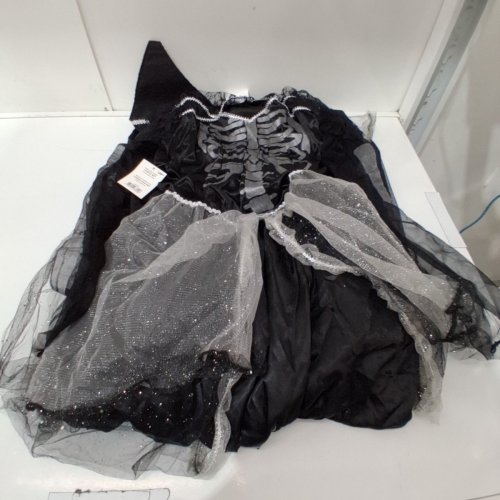 WOMEN'S RUBIE'S SKELETON QUEEN COSTUME DRESS WITH COLLAR - LARGE - BLACK/WHITE (STYLE: 12847SVM) image 2