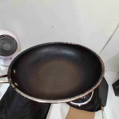 2PC HEXCLAD NONSTICK HYBRID FRYING PAN WITH LID - 10" - BLACK (MODEL: HEX10PAN) image 4
