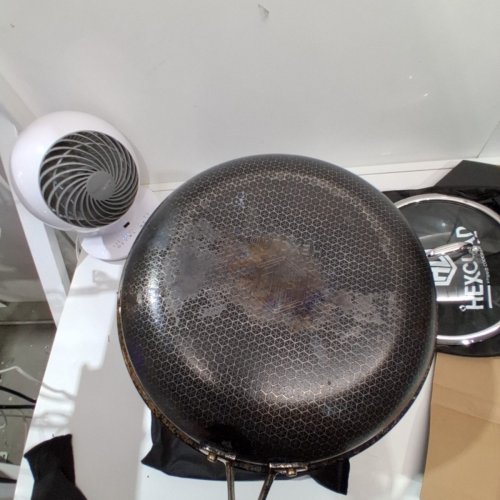 2PC HEXCLAD NONSTICK HYBRID FRYING PAN WITH LID - 10" - BLACK (MODEL: HEX10PAN) image 5