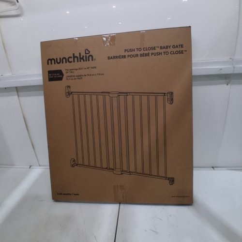 MUNCHKIN PUSH TO CLOSE BABY GATE FOR STAIRS WITH HARDWARE - FITS UP TO 45" WIDE - BLACK (MODEL: 46777001-SIOC/MK0001 REV4) image 3