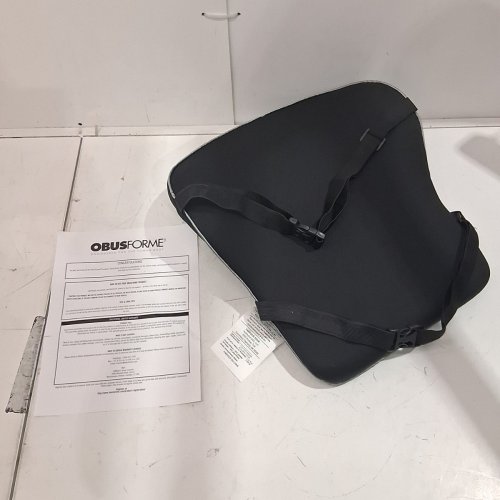 OBUSFORME MEMORY FOAM LUMBAR SUPPORT PILLOW - 17.5" X 15.6" X 5" - BLACK (MODEL: CU-BLKRM-CA) image 2