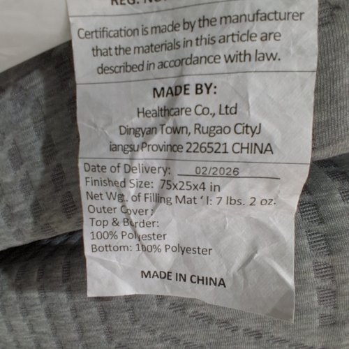 IULULU TRI FOLDING MATTRESS WITH CARRYING CASE - TWIN - GREY/WHITE image 4