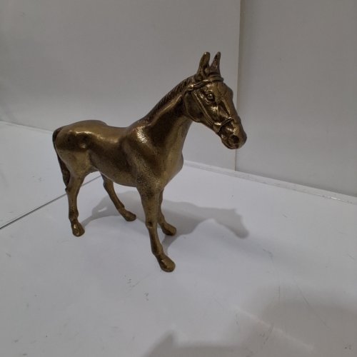 BRASS HORSE FIGURINE - 8.4" - BRONZE-TONE image 2