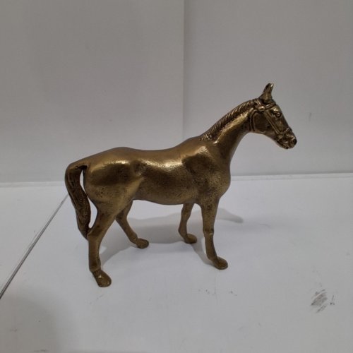 BRASS HORSE FIGURINE - 8.4" - BRONZE-TONE image 3