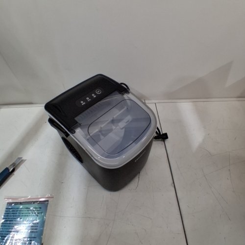 EUHOMY COUNTERTOP ICE MAKER MACHINE WITH HANDLE, BASKET AND SCOOP - MAKES 26LB/DAY - BLACK (MODEL: IM001-BBL-CAEH) image 3