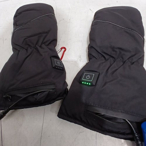 1PAIR AKEMAIO HEATED MITTENS FOR WOMEN - RECHARGEABLE TOUCH NON SLIP FLEECE LINED THERMAL GLOVES - BLACK image 3
