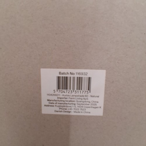 FERM LIVING KURBIS RICE PAPER LAMPSHADE - 24" X 22" - NATURAL - (MODEL: 1104268211) image 5