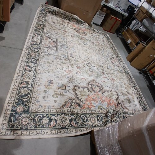HOMEWILL VINTAGE WASHABLE LIVING ROOM AREA RUG - 9FT X 12FT - MULTI CREAM image 3