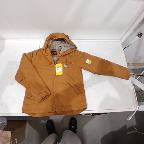 WOMENS CARHARTT ICONIC WASHED DUCK SHERPA LINED JACKET - SMALL - BROWN (STYLE: 104292-BRN) image 2