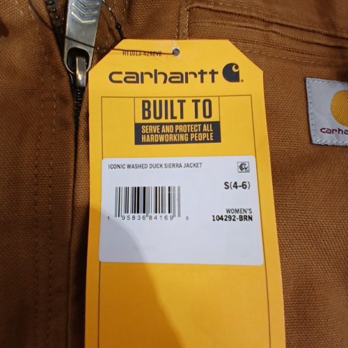 WOMENS CARHARTT ICONIC WASHED DUCK SHERPA LINED JACKET - SMALL - BROWN (STYLE: 104292-BRN) image 3