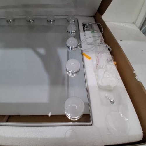 HOLLYWOOD MAKE-UP VANITY MIRROR WITH LIGHTS WITH MINI MIRROR - 18" X 23" - SILVER (MODEL: 5644) image 3