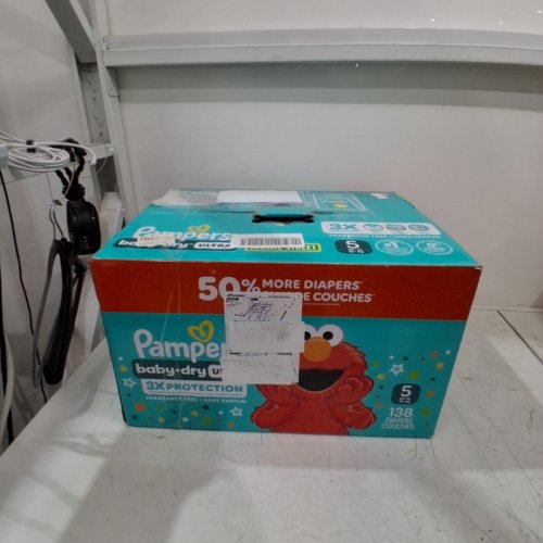 138PK PAMPERS BABY DRY ULTRA DIAPERS - SIZE 5 - ELMO SESAME STREET image 2