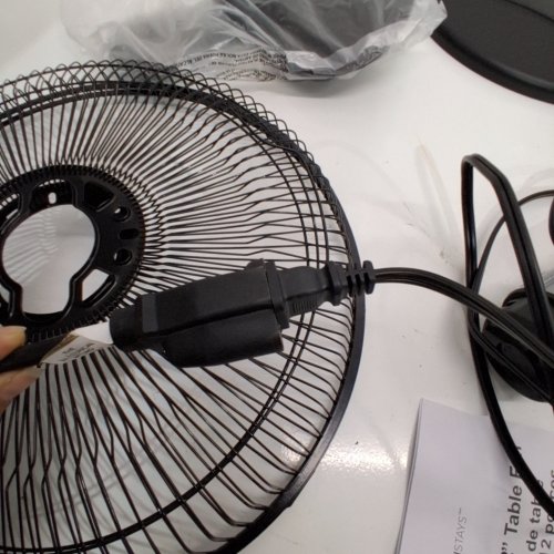 MAINSTAYS 3-SPEED STATIONARY/OSCILLATING TABLE FAN - 12" - BLACK (MODEL: TF3-30E) image 2