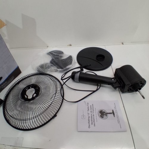 MAINSTAYS 3-SPEED STATIONARY/OSCILLATING TABLE FAN - 12" - BLACK (MODEL: TF3-30E) image 3