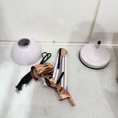 POWERKING METAL SWING ARM DESK LAMP - 13" - WHITE & ROSE GOLD image 3