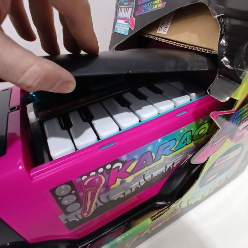 WADDLE TODDLER RIDE-ON INTERACTIVE MUSICAL LIGHT UP KARAOKE TOY CAR - 44LB MAX LOAD - AGES 1-3 - BLACK / PINK / BLUE (MODEL: WD23003FT) image 3