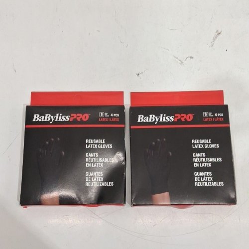 2 (4PK) BABYLISSPRO REUSABLE LATEX GLOVES - SMALL - BLACK (MODEL: BES33704SMUCC) image 3