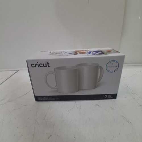 2PK CRICUT BEVELED BLANK CERAMIC MUGS FOR CRICUT MUG PRESS - 12OZ - WHITE image 3
