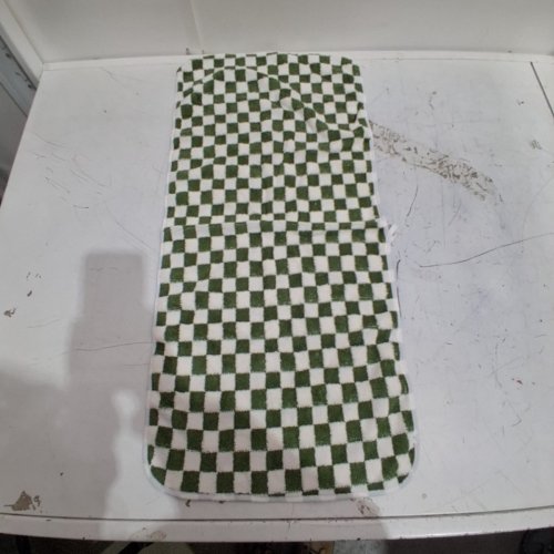 CHECKERBOARD HAND TOWEL - 13" X 28" - GREEN / WHITE image 2