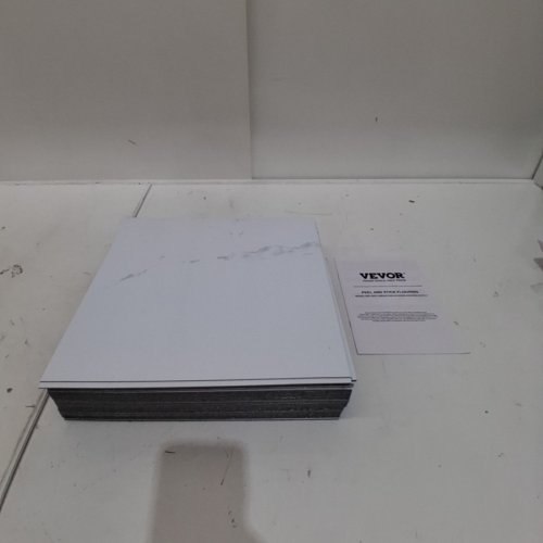 50PK PEEL AND STICK FLOORING TILES - 12" X 12" - WHITE MARBLE (MODEL: WB-4503) image 2