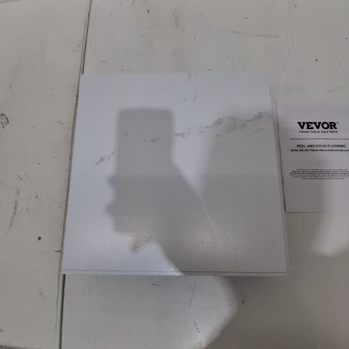 50PK PEEL AND STICK FLOORING TILES - 12" X 12" - WHITE MARBLE (MODEL: WB-4503) image 4