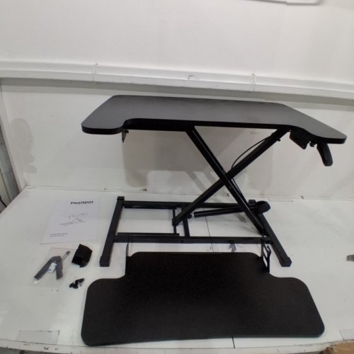 FLEXISPOT HEIGHT ADJUSTABLE STANDING DESK CONVERTER WITH KEYBOARD TRAY - 28'' - BLACK (MODEL:M27SB) image 2