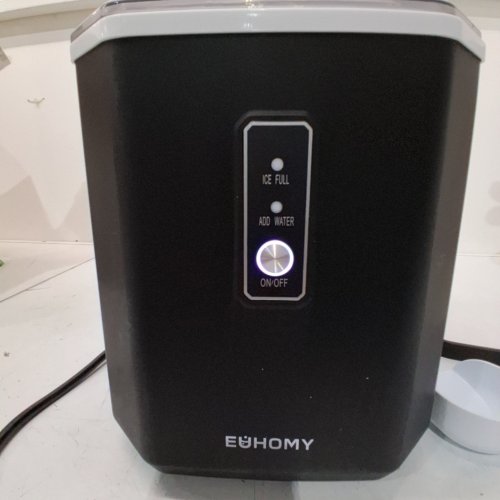 EUHOMY COUNTERTOP ICE MAKER MACHINE WITH HANDLE BASKET AND SCOOP -1.2L - MAKES 26LB/DAY - BLACK (MODEL: IM011-BBL-CAEH) image 2